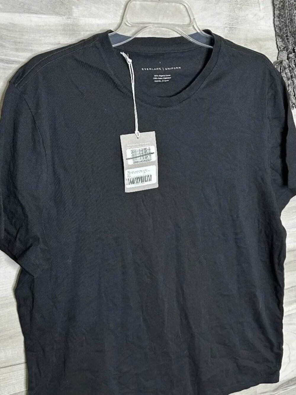 Everlane Mens Black Soft Organic Cotton Crewneck Lightweight T-Shirt - Picture 5 of 7